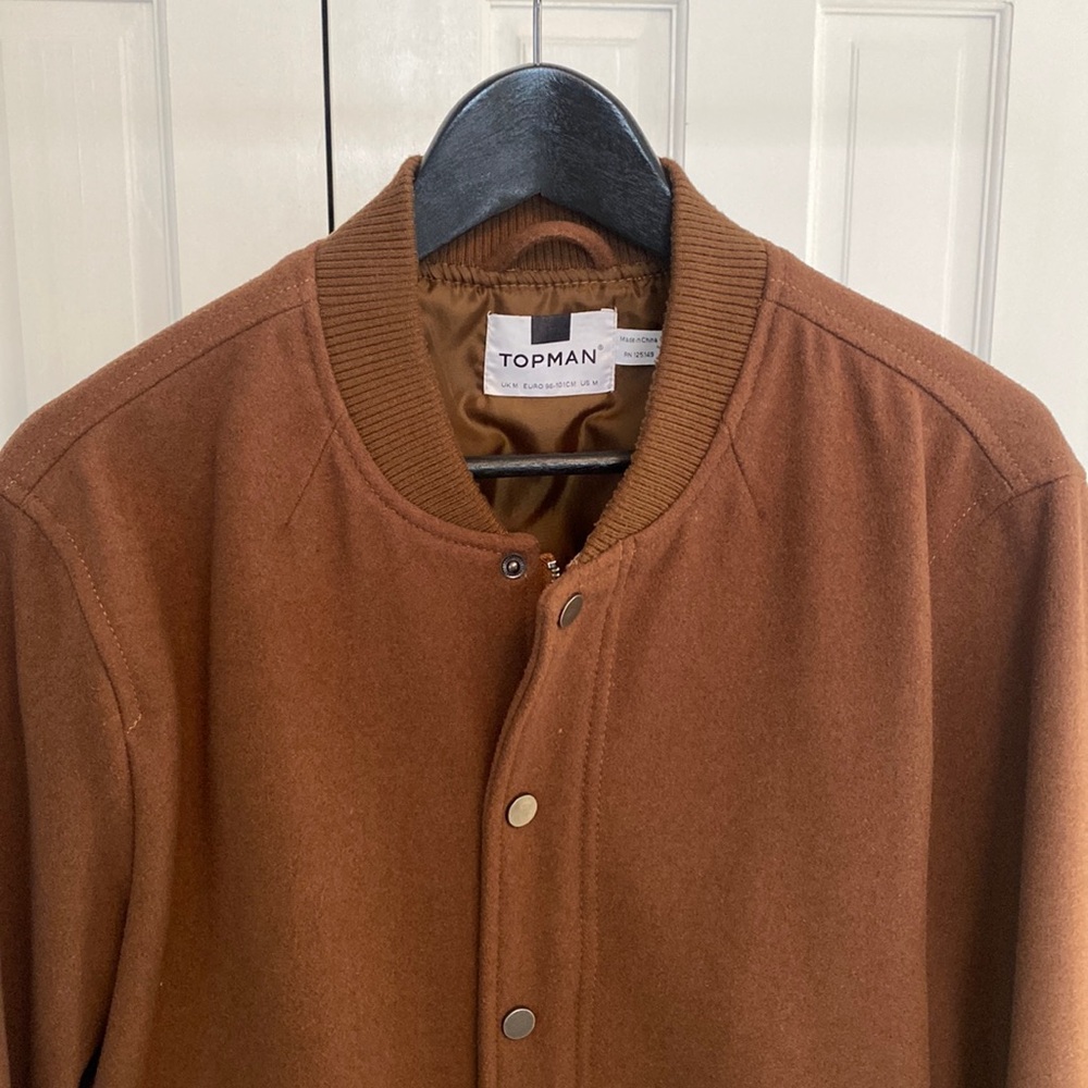 Topman / Wool Bomber Jacket / Brown/ Medium
